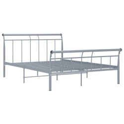 Cadre de lit sans matelas gris métal 140x200 cm 