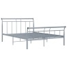 Cadre de lit sans matelas gris métal 140x200 cm 