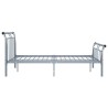 Cadre de lit sans matelas gris métal 140x200 cm 