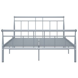 Cadre de lit sans matelas gris métal 140x200 cm 