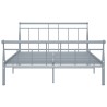 Cadre de lit sans matelas gris métal 140x200 cm 