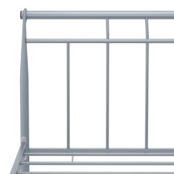 Cadre de lit sans matelas gris métal 140x200 cm 