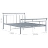 Cadre de lit sans matelas gris métal 140x200 cm 