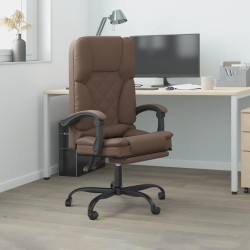 Fauteuil de massage inclinable de bureau Marron Similicuir 