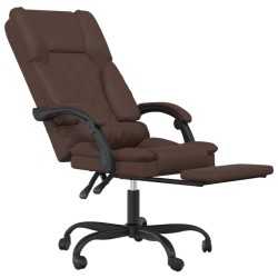 Fauteuil de massage inclinable de bureau Marron Similicuir 
