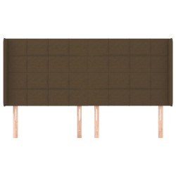 Tête de lit avec oreilles Marron foncé 163x16x118/128 cm Tissu 