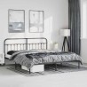 Cadre de lit métal sans matelas avec tête de lit noir 183x213cm 