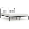Cadre de lit métal sans matelas avec tête de lit noir 183x213cm 