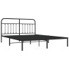 Cadre de lit métal sans matelas avec tête de lit noir 183x213cm 