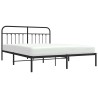 Cadre de lit métal sans matelas avec tête de lit noir 183x213cm 