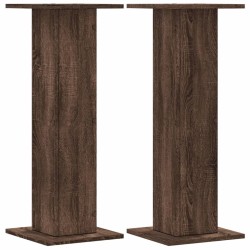 Supports pour plantes 2 pcs chêne marron bois d'ingénierie 