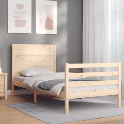 Cadre de lit sans matelas bois massif 