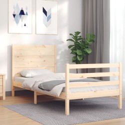 Cadre de lit sans matelas bois massif 