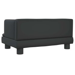 Lit pour chien noir 60x40x30 cm similicuir 