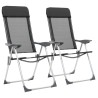 Chaise pliante de camping lot de 2 Noir Aluminium 
