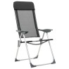 Chaise pliante de camping lot de 2 Noir Aluminium 