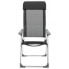 Chaise pliante de camping lot de 2 Noir Aluminium 