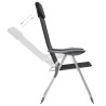 Chaise pliante de camping lot de 2 Noir Aluminium 
