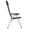 Chaise pliante de camping lot de 2 Noir Aluminium 