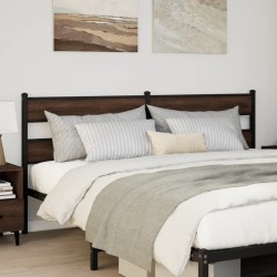 Tête de lit chêne marron 180 cm acier et bois d'ingénierie 
