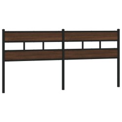Tête de lit chêne marron 180 cm acier et bois d'ingénierie 