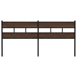 Tête de lit chêne marron 180 cm acier et bois d'ingénierie 