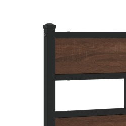 Tête de lit chêne marron 180 cm acier et bois d'ingénierie 