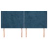 Tête de lit avec oreilles Bleu foncé 183x16x118/128 cm Velours 