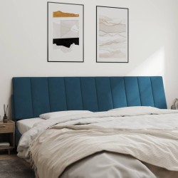 Coussin de tête de lit bleu 200 cm velours 