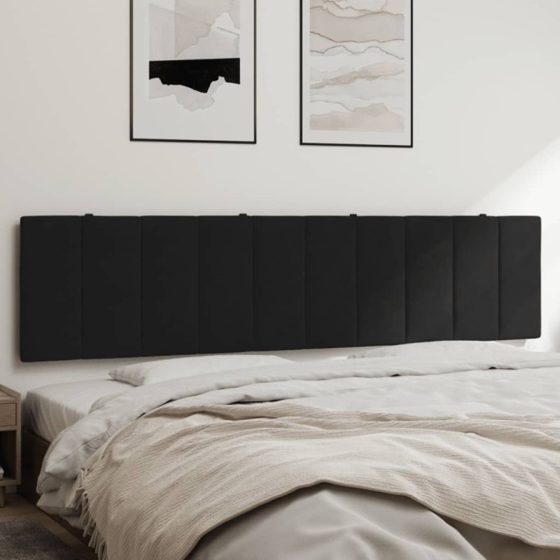 Coussin de tête de lit noir 200 cm velours 