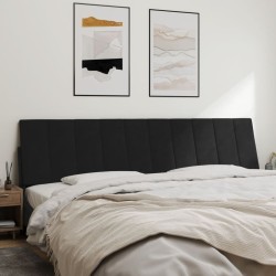 Coussin de tête de lit noir 200 cm velours 
