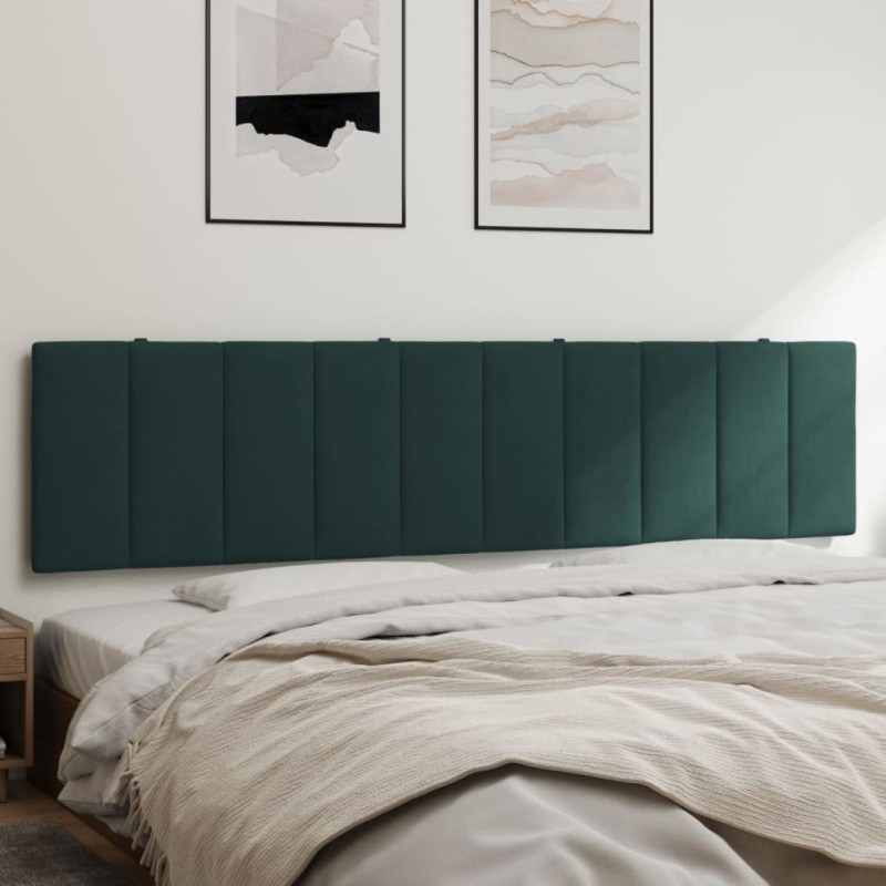 Coussin de tête de lit vert foncé 200 cm velours 