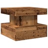 Table basse avec lumières LED vieux bois 50x50x40 cm 
