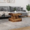 Table basse avec lumières LED vieux bois 50x50x40 cm 
