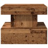 Table basse avec lumières LED vieux bois 50x50x40 cm 