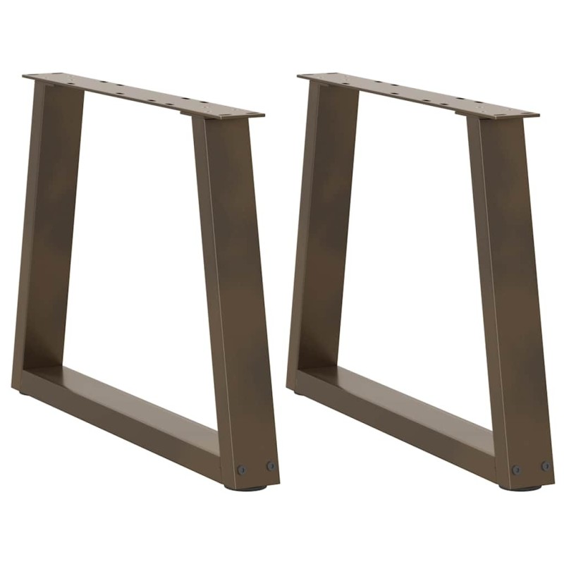 Pieds de table basse en forme de V, 2 pièces, acier naturel, 50 x (42-43,3) cm 