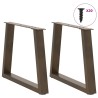 Pieds de table basse en forme de V, 2 pièces, acier naturel, 50 x (42-43,3) cm 