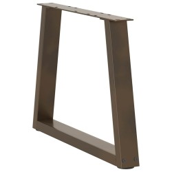 Pieds de table basse en forme de V, 2 pièces, acier naturel, 50 x (42-43,3) cm 