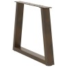 Pieds de table basse en forme de V, 2 pièces, acier naturel, 50 x (42-43,3) cm 