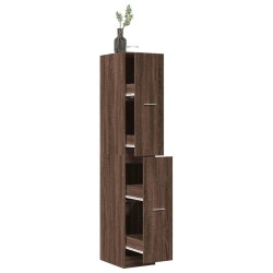 Armoire apothicaire chêne marron 30x41x174,5 cm bois ingénierie 
