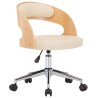 Chaise pivotante à manger Crème Bois courbé et Similicuir 