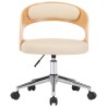 Chaise pivotante à manger Crème Bois courbé et Similicuir 