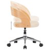 Chaise pivotante à manger Crème Bois courbé et Similicuir 