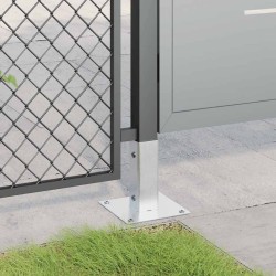 Bases de poteau carrées 12 pcs argent 51x51 mm acier galvanisé 