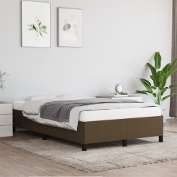 Cadre de lit sans matelas marron foncé 120x200 cm tissu 
