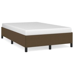 Cadre de lit sans matelas marron foncé 120x200 cm tissu 