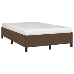 Cadre de lit sans matelas marron foncé 120x200 cm tissu 