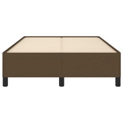 Cadre de lit sans matelas marron foncé 120x200 cm tissu 