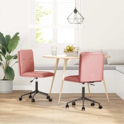 Chaises à manger lot de 2 rose similicuir 