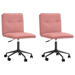 Chaises à manger lot de 2 rose similicuir 